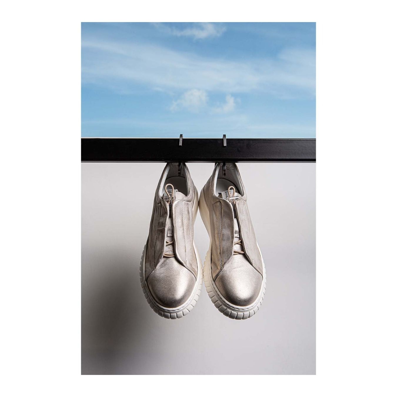 sneakers LIBI in pelle platino 