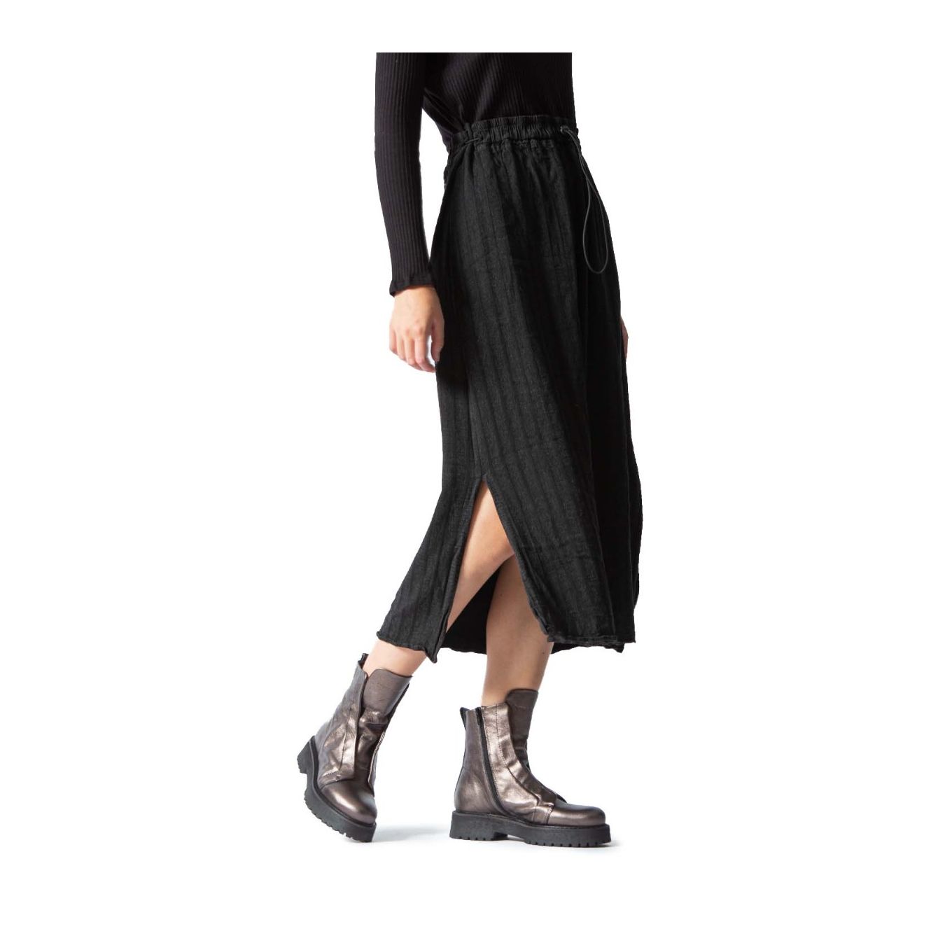 biker KUNI NO LACE in pelle laminata oxyd indossata