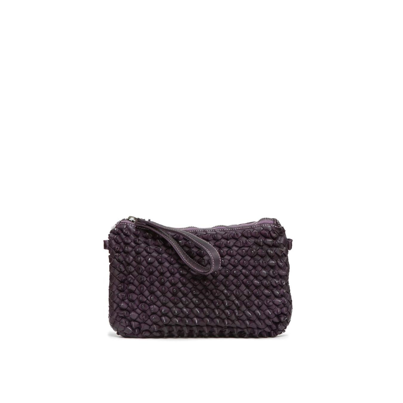 101 meme clutch DILETTA nodi in pelle ametista