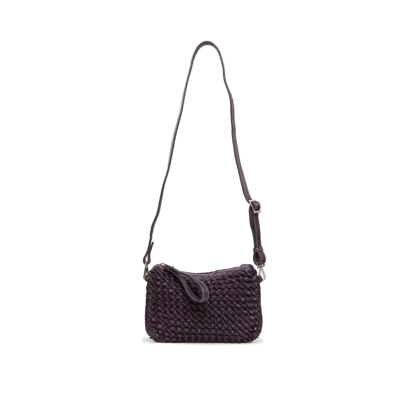 101 meme clutch DILETTA nodi in pelle ametista tracolla