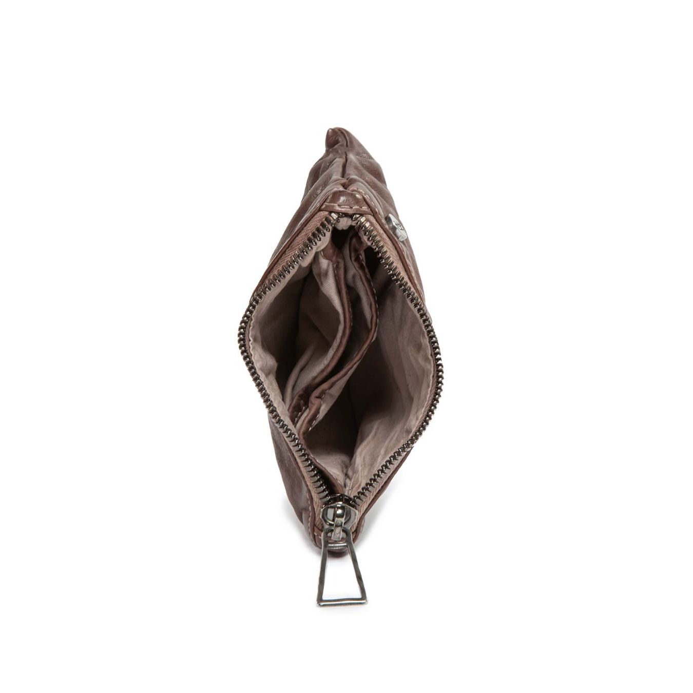 101 meme clutch ATHENA in pelle dark taupe interno