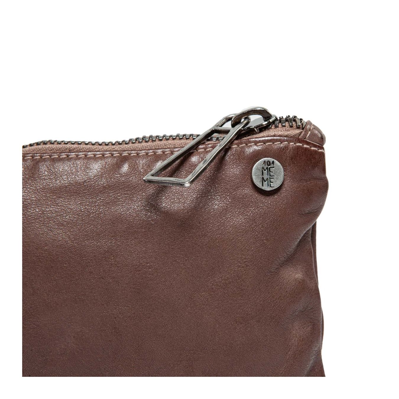 101 meme clutch ATHENA in pelle dark taupe marrone