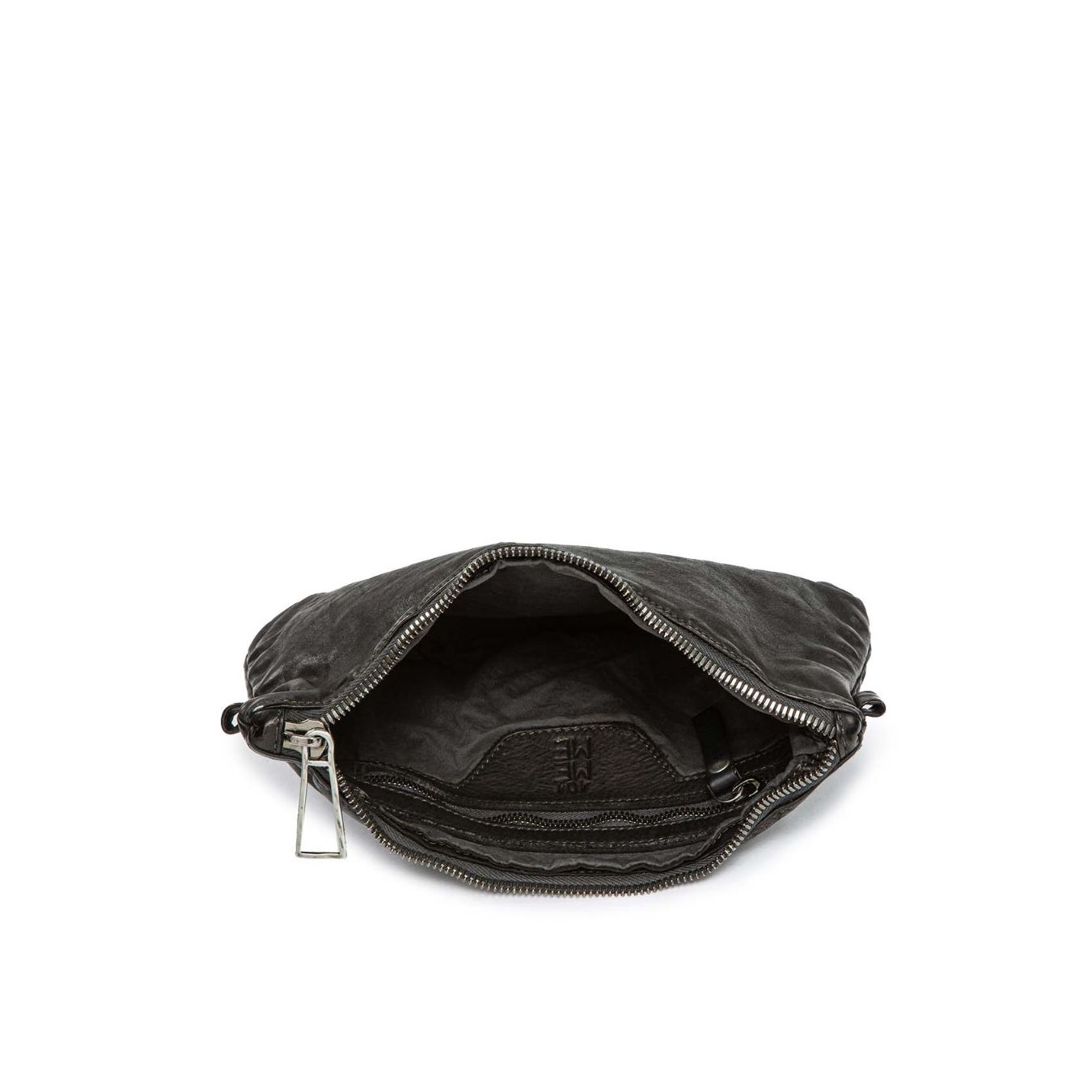 101 meme clutch DILETTA FLAT in pelle nera interno