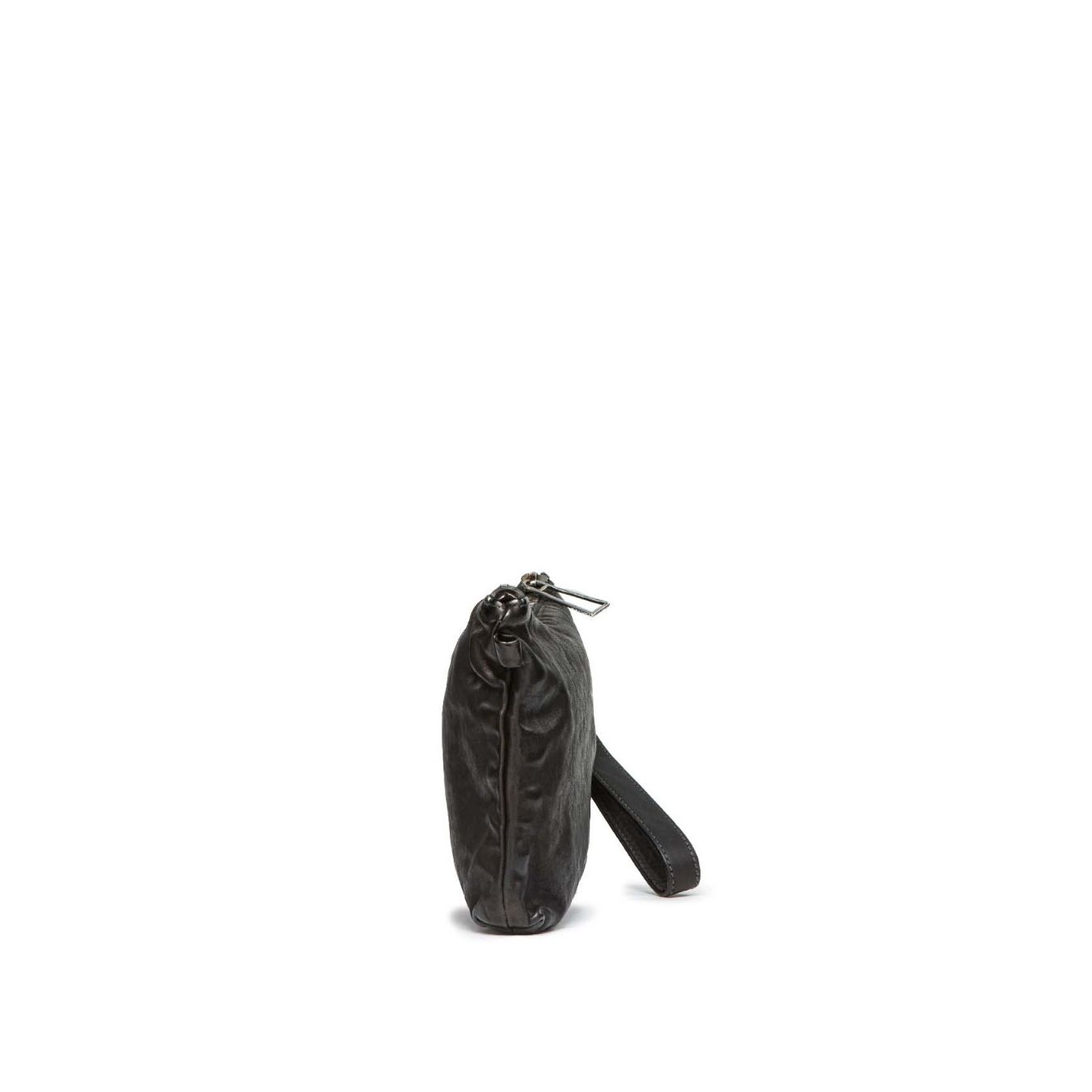 101 meme clutch DILETTA FLAT in pelle nera  profilo