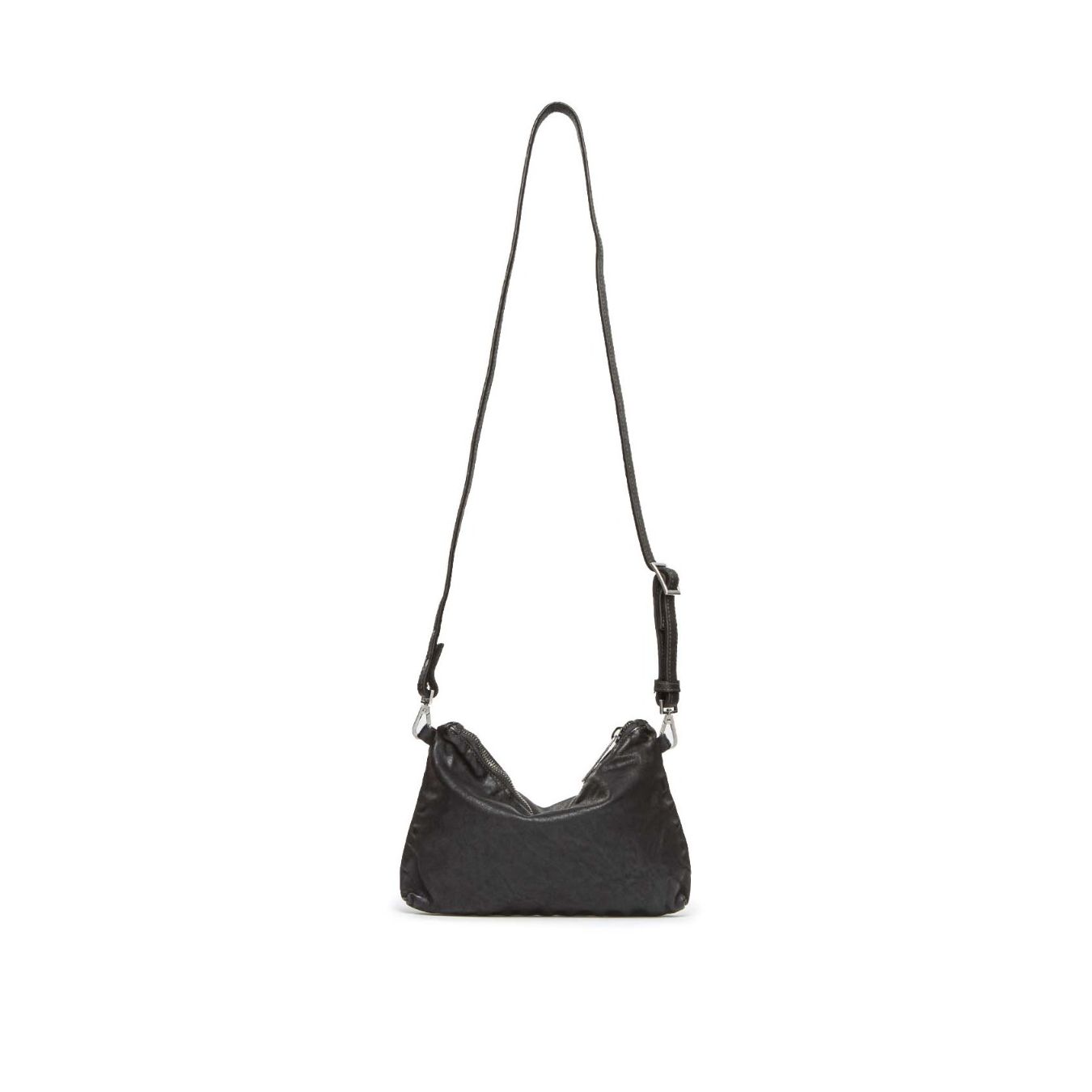 101 meme clutch DILETTA FLAT in pelle nera  con tracolla