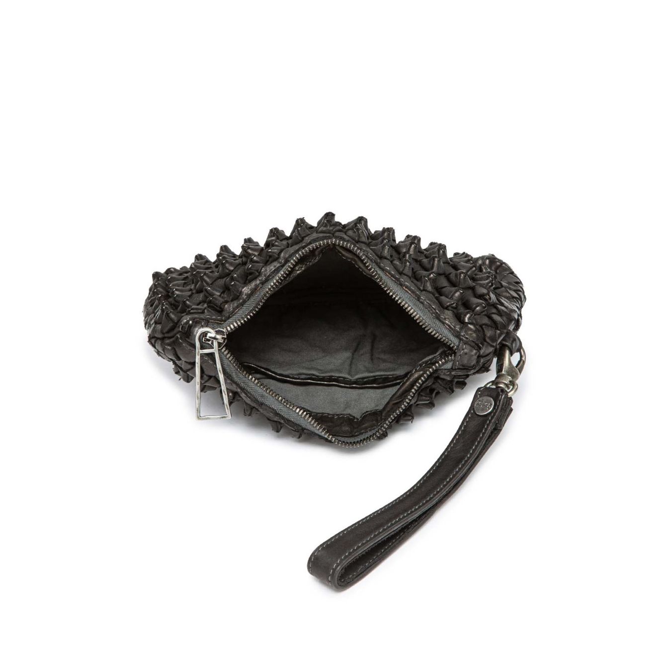 101 meme clutch DILETTA NODI in pelle nera interno