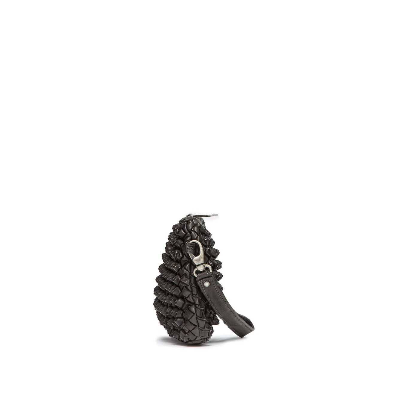 101 meme clutch DILETTA NODI in pelle nera profilo