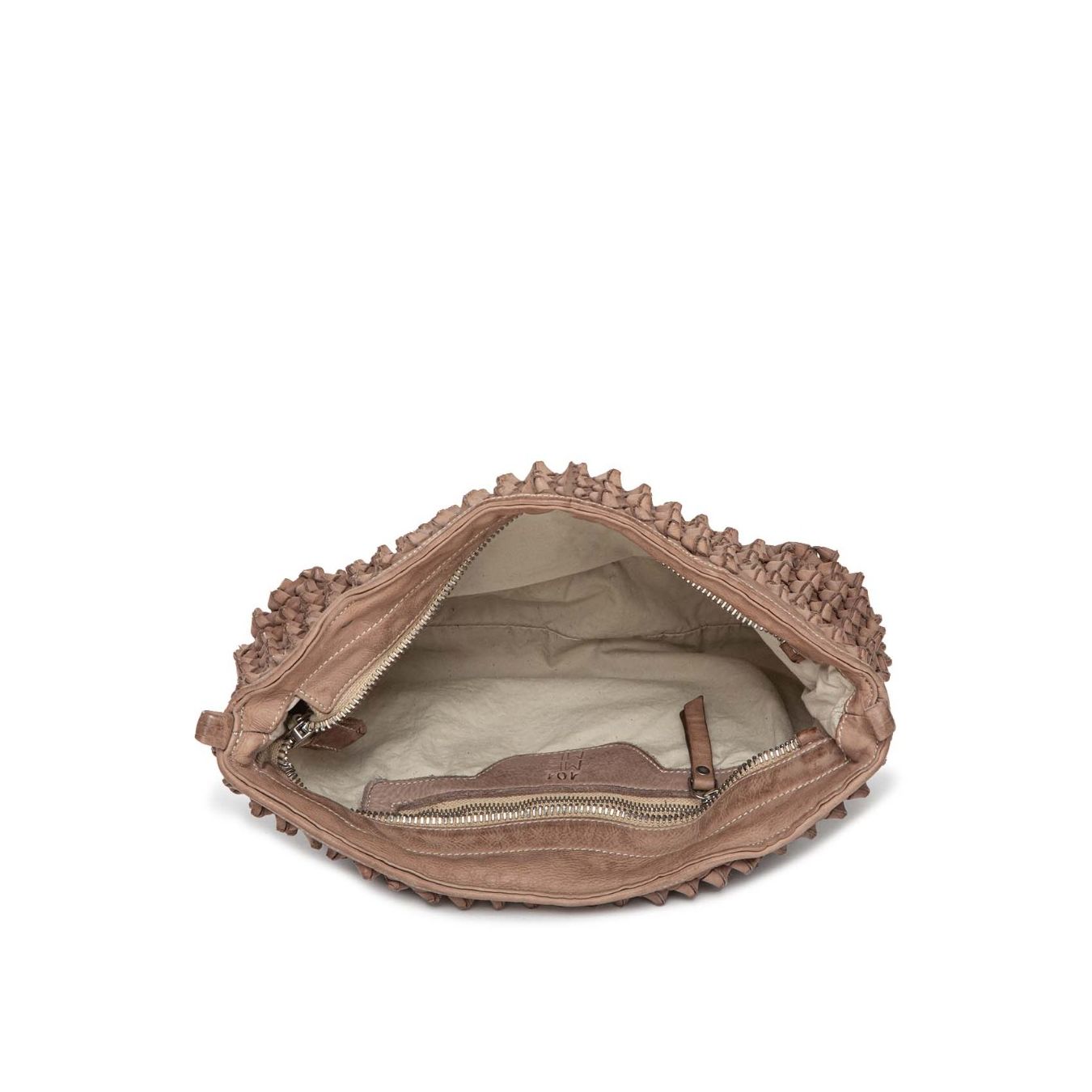 clutch DILETTA NODI in pelle nude  interno