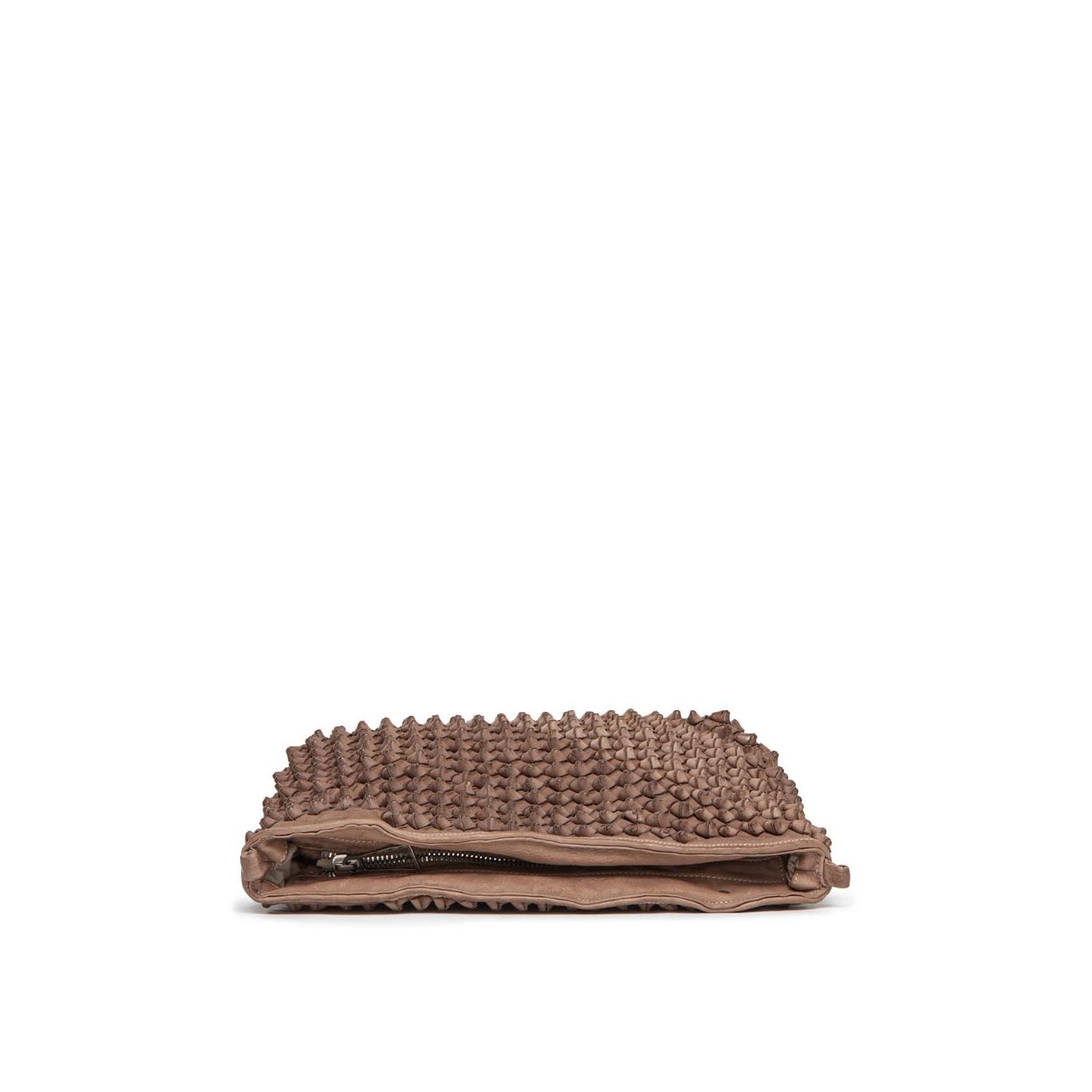 clutch DILETTA NODI in pelle nude  chiusura con zip