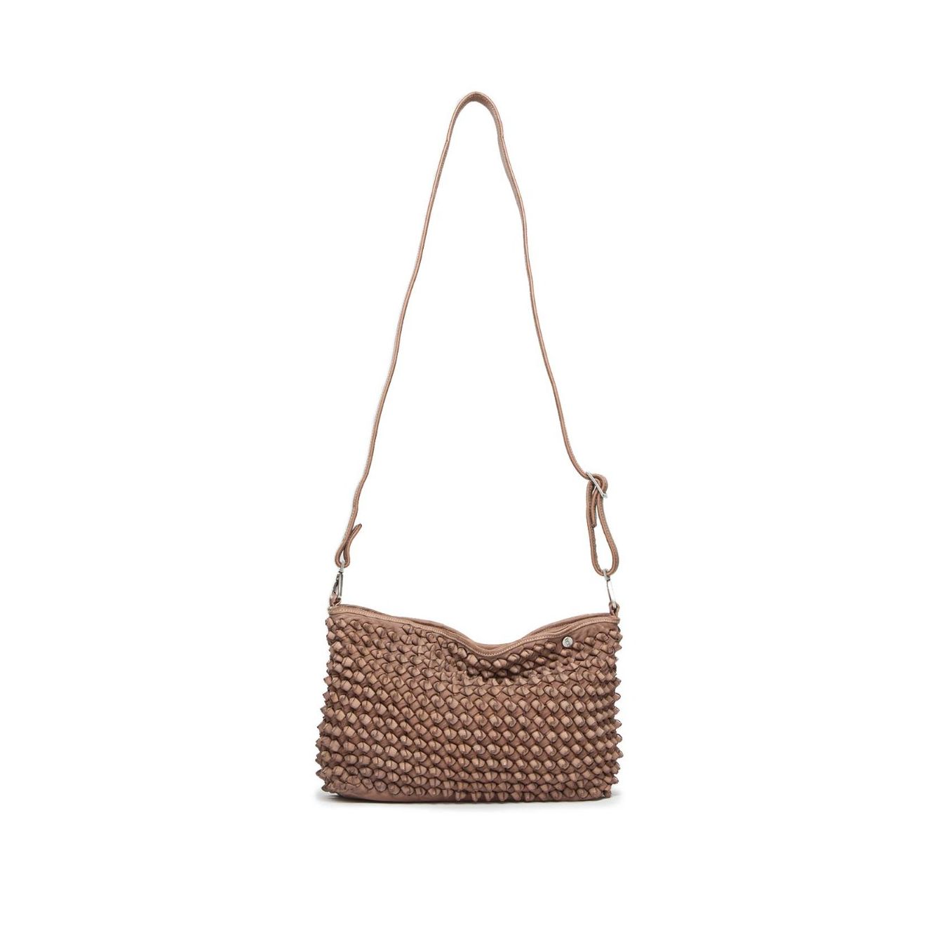 clutch DILETTA NODI in pelle nude  con tracolla