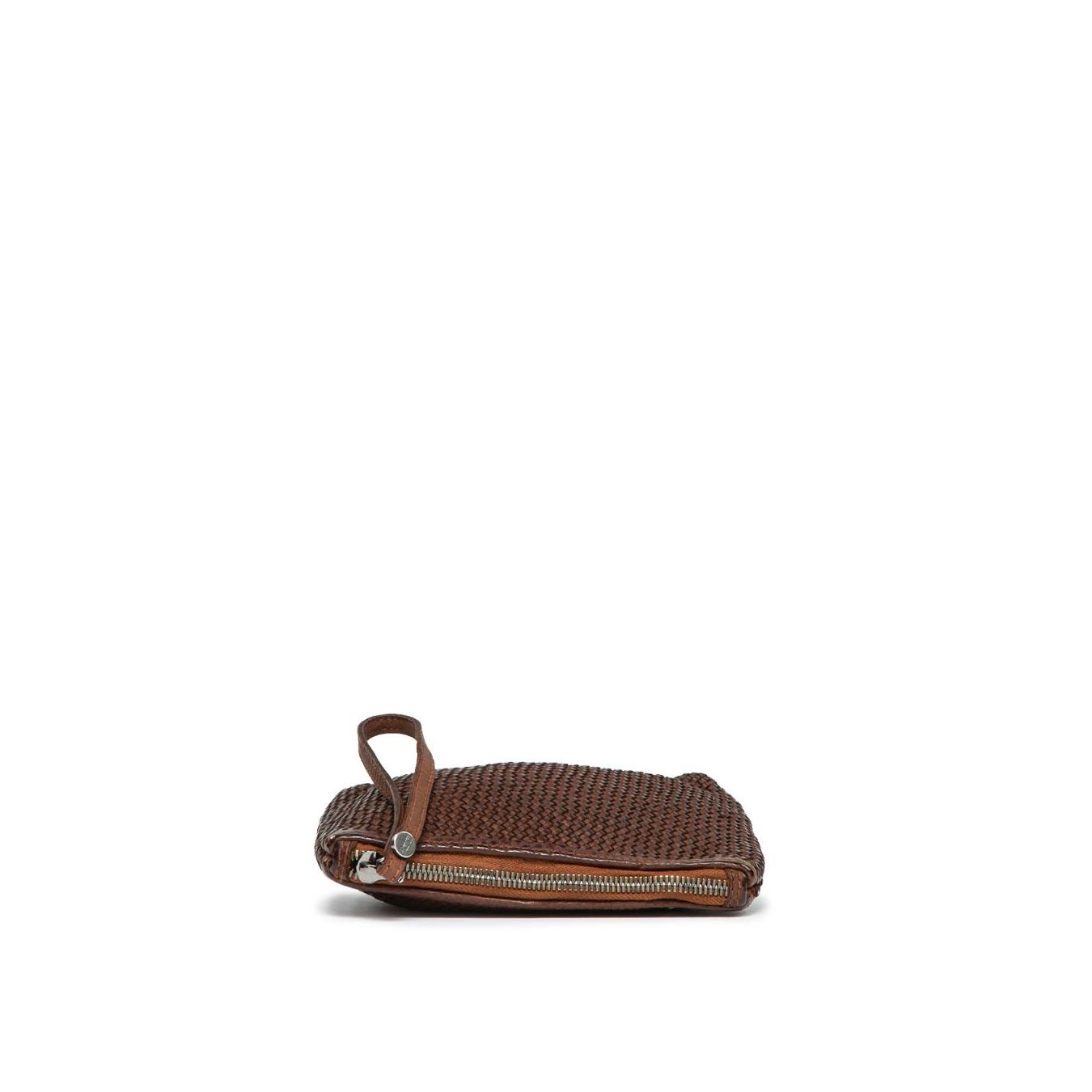 101 meme clutch MINI GEA in pelle castagna zip