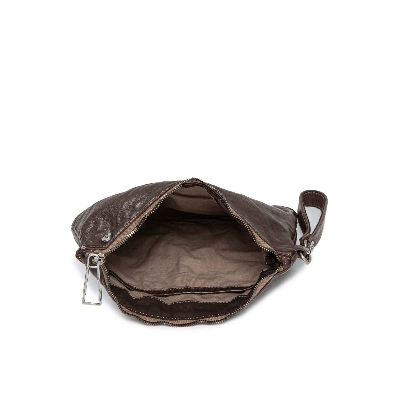 101 meme clutch POLLY NEW in pelle dark taupe  interno