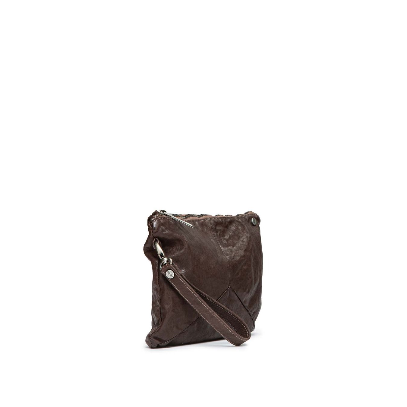 101 meme clutch POLLY NEW in pelle dark taupe marrone
