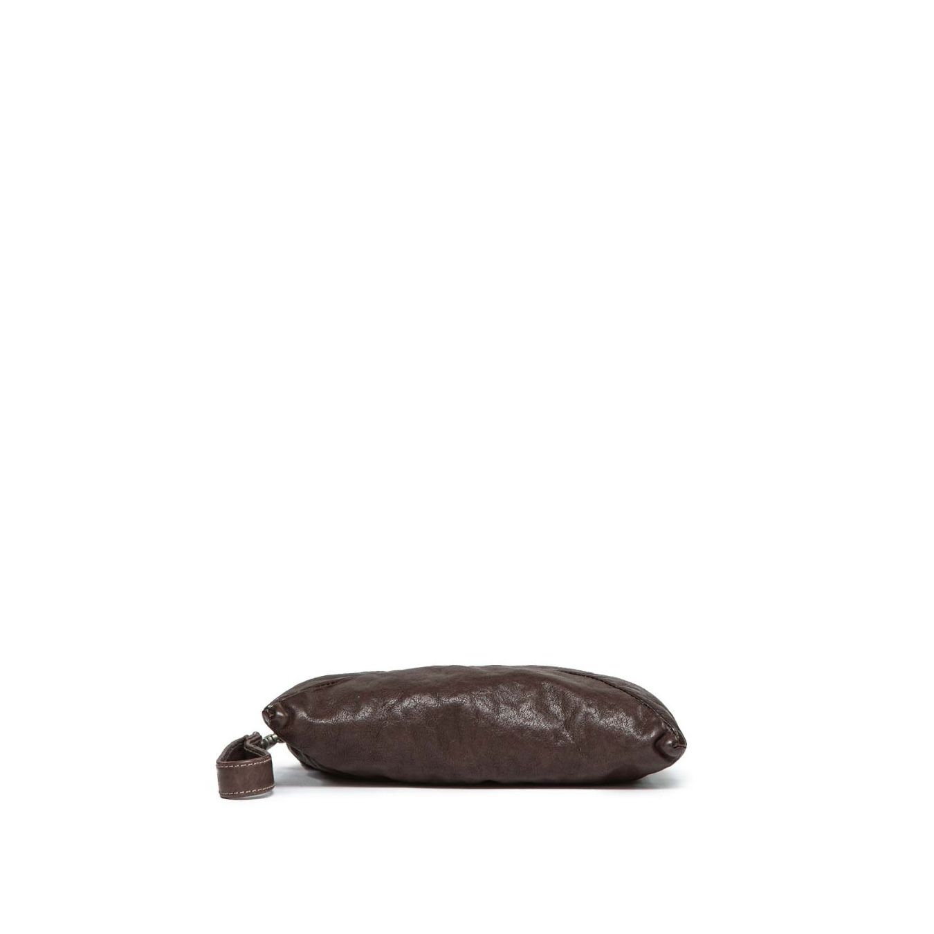 101 meme clutch POLLY NEW in pelle dark taupe  sotto