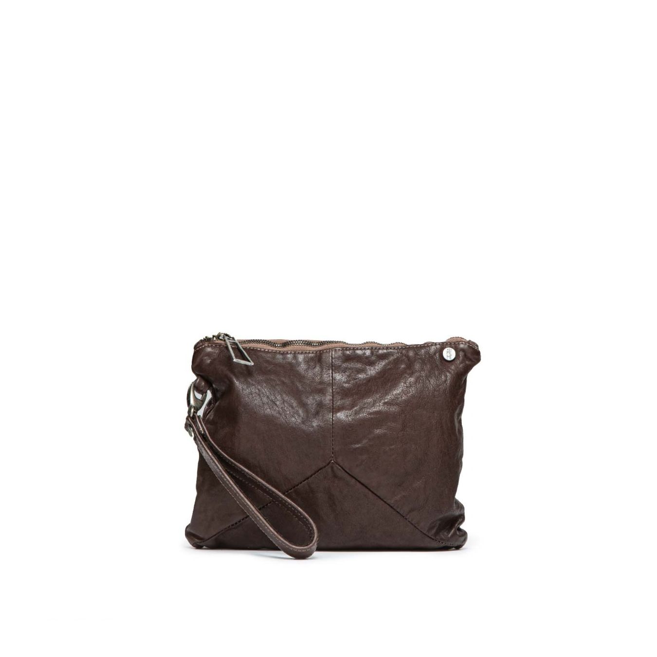 101 meme clutch POLLY NEW in pelle dark taupe 