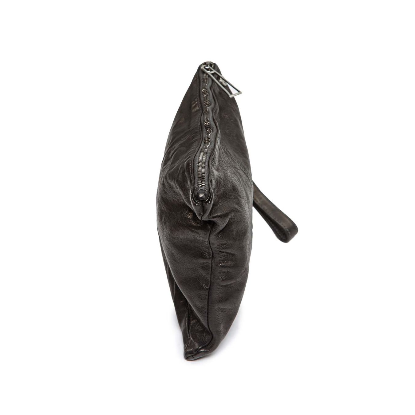 101 meme clutch POLLY NEW in pelle nera  profilo