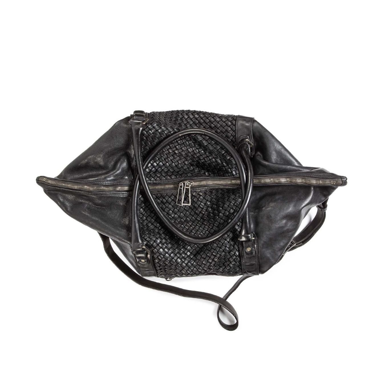 101 meme shopper GINEVRA MESH in pelle nera  sopra