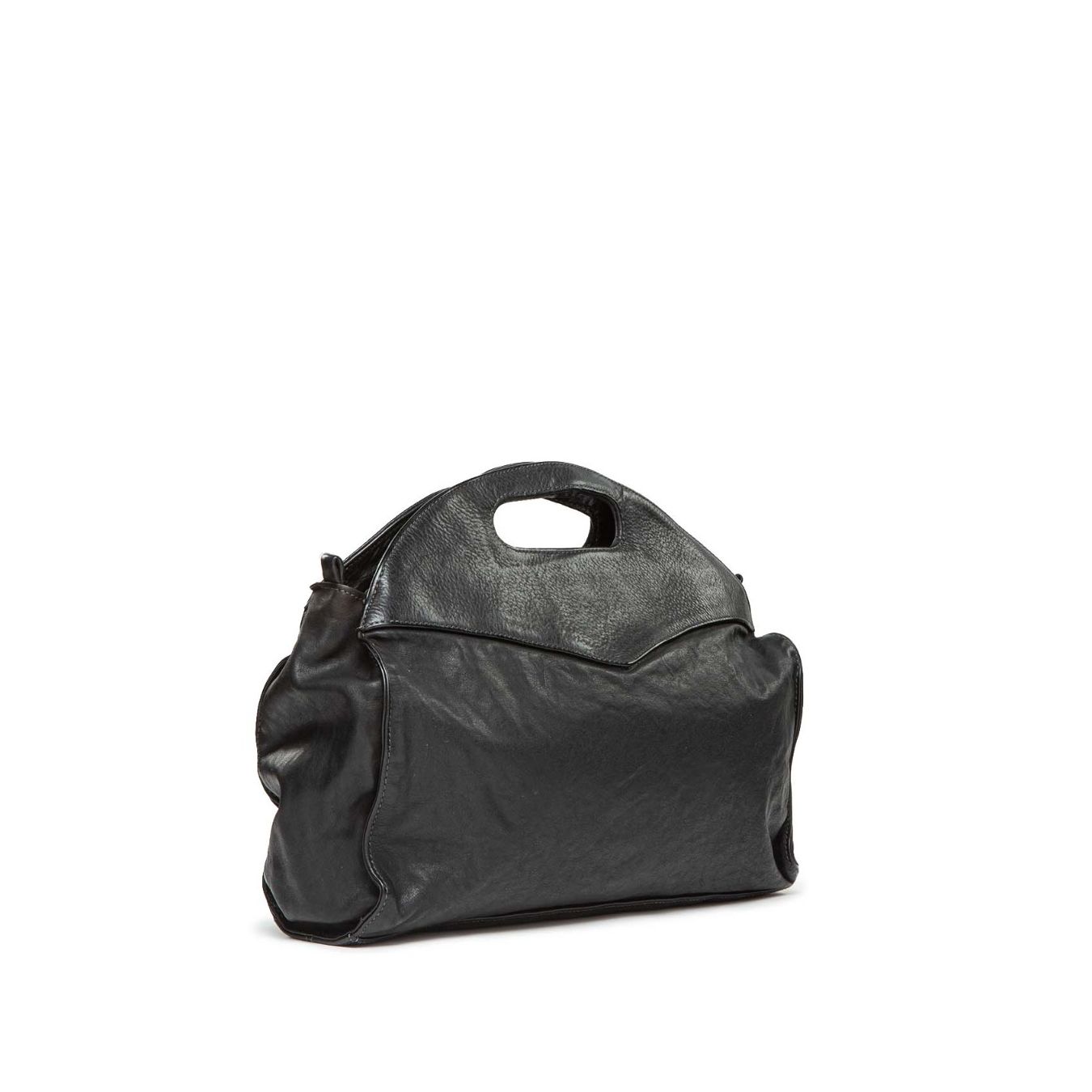 101 meme shopper GISELLA in pelle nera borsa a mano