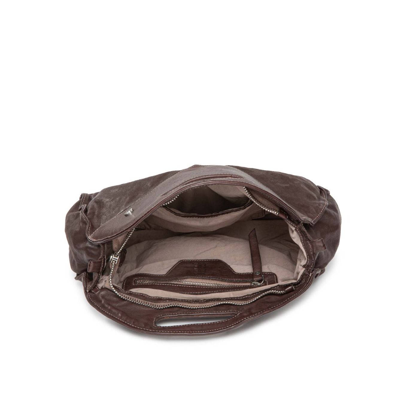 101 meme shopper GISELLA in pelle taupe interno