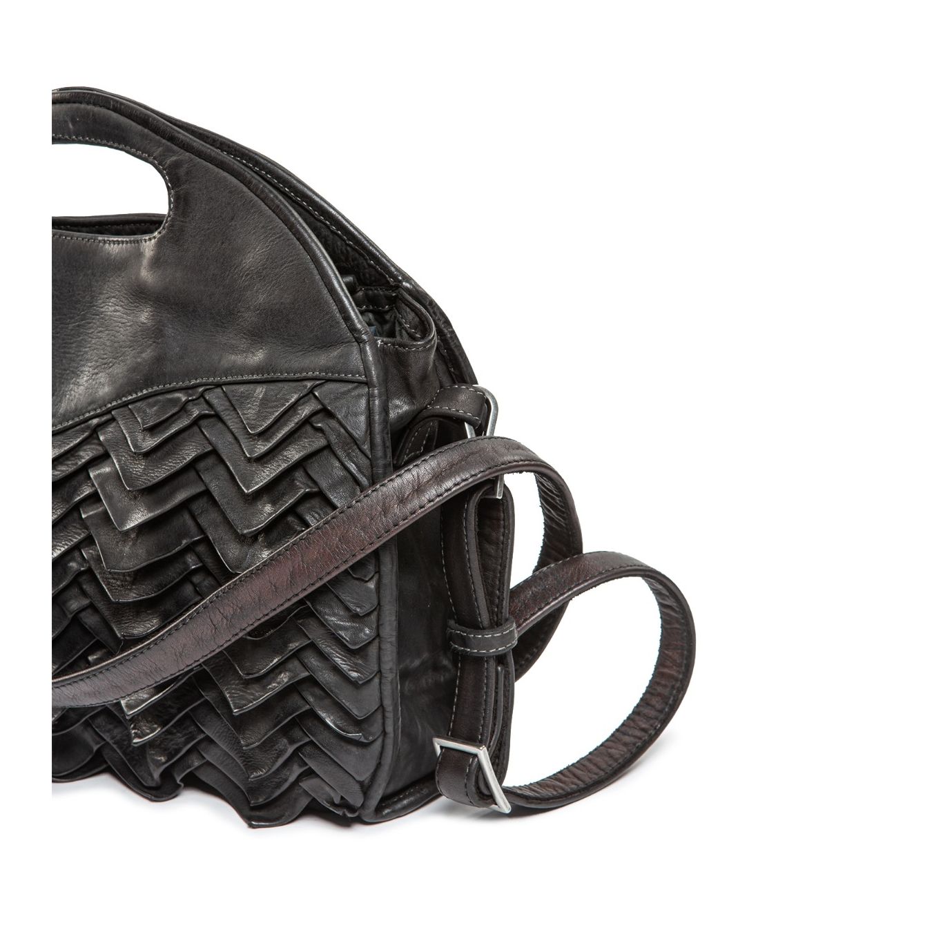 101 meme shopper GISELLA MANIS in pelle nera  con tracolla