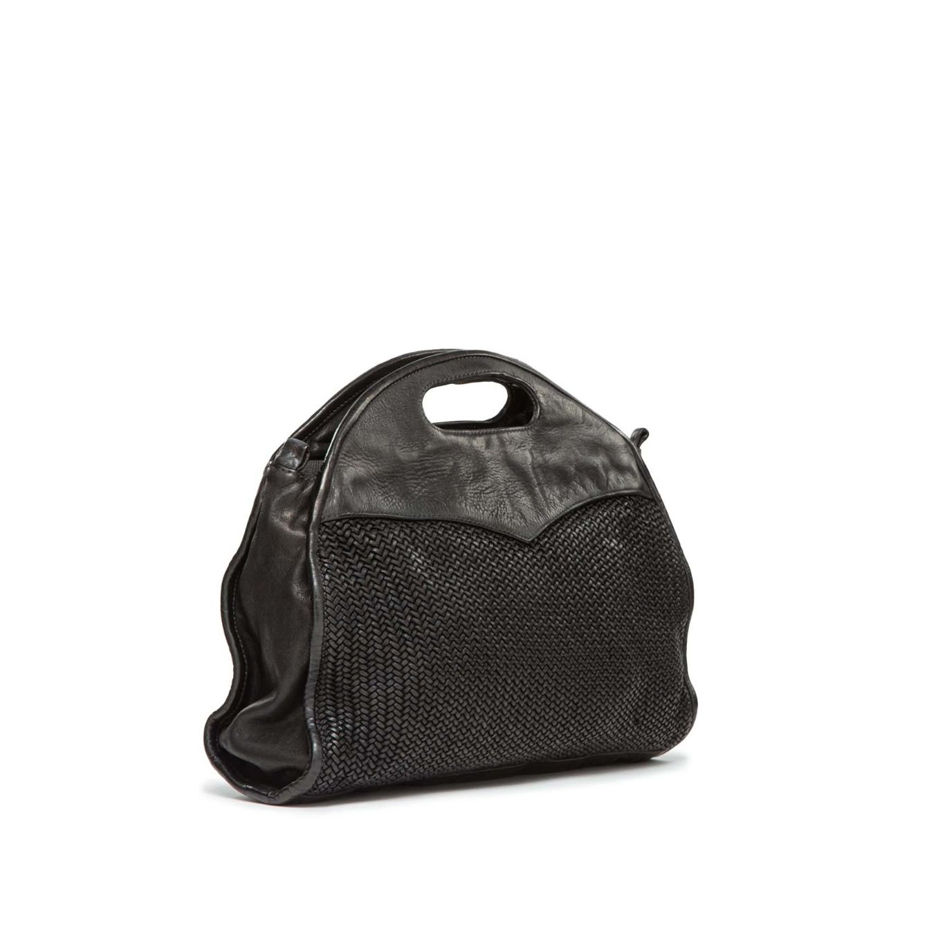 101 meme shopper GISELLA MESH in pelle nera borsa donna