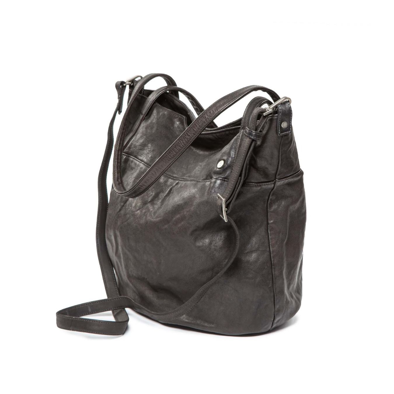 101 meme shopper MIRIAM in pelle nera borsa donna
