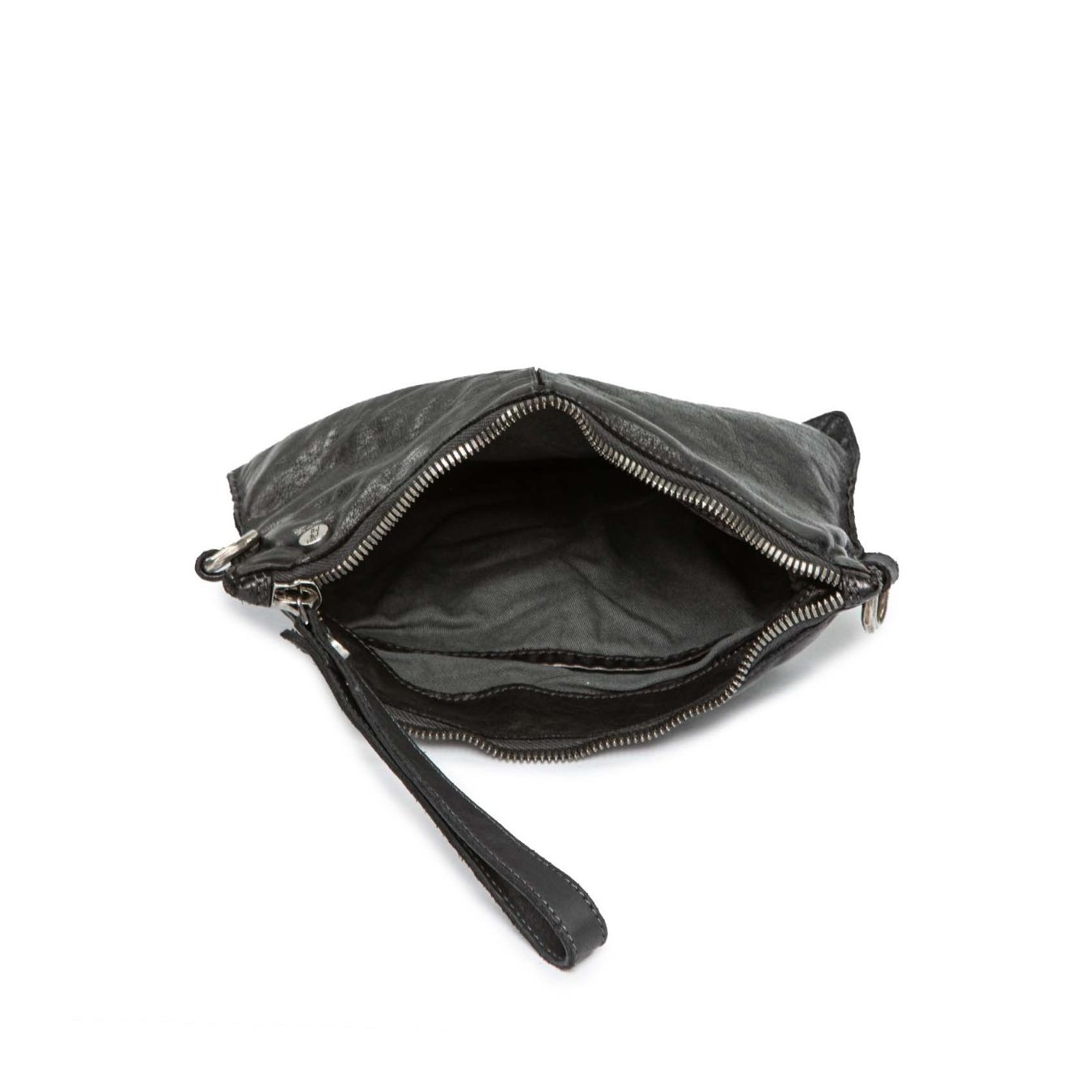 tracolla TRILLY in pelle nera  interno