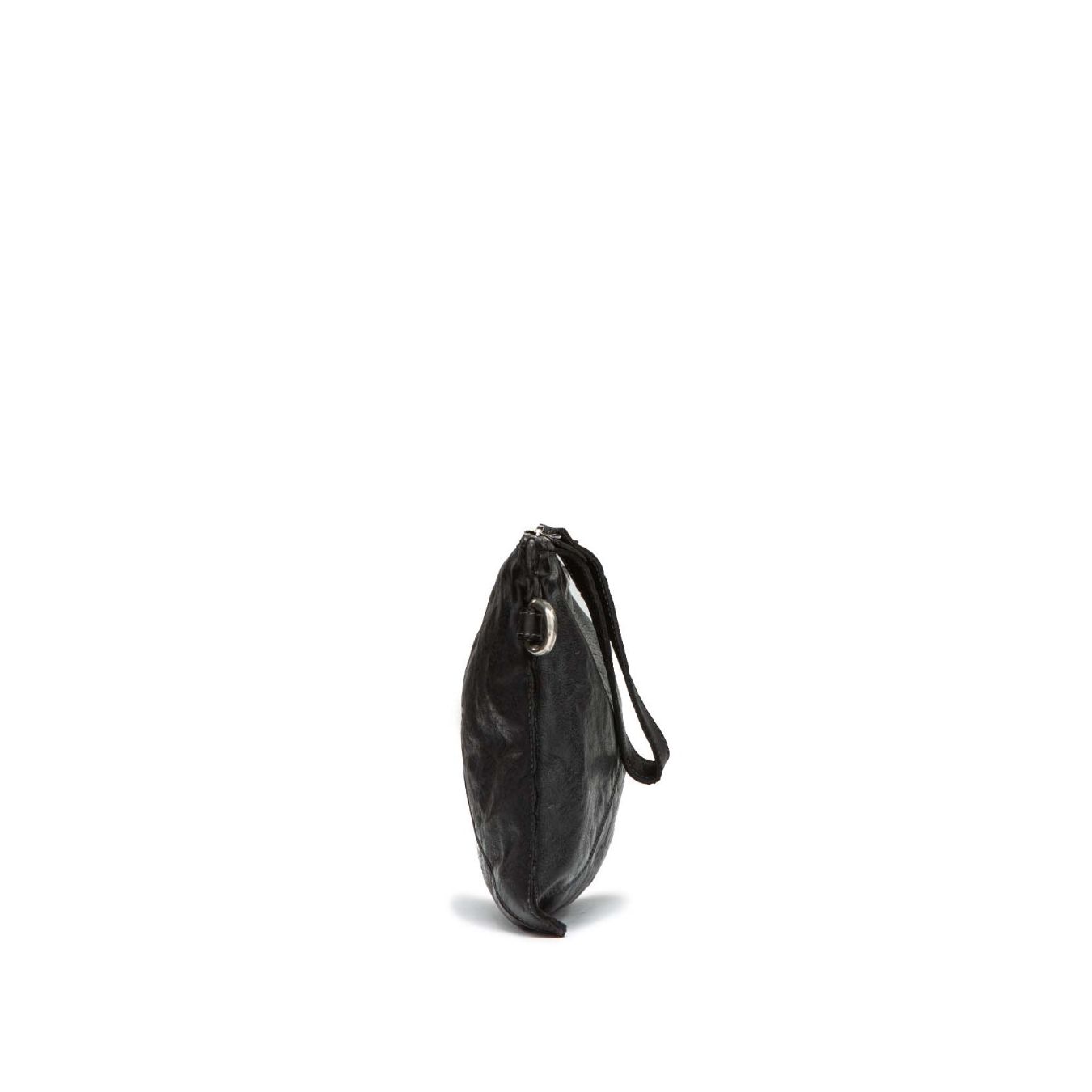 tracolla TRILLY in pelle nera  profilo