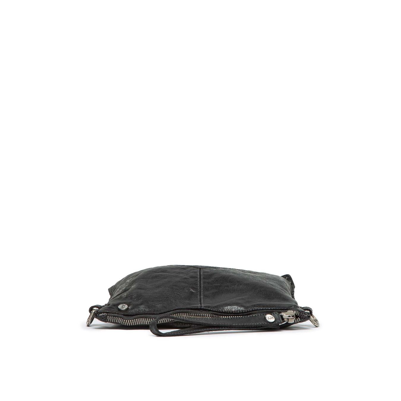 tracolla TRILLY in pelle nera  zip