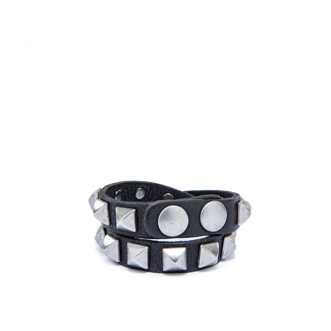 bracciale nero as98 con borchie