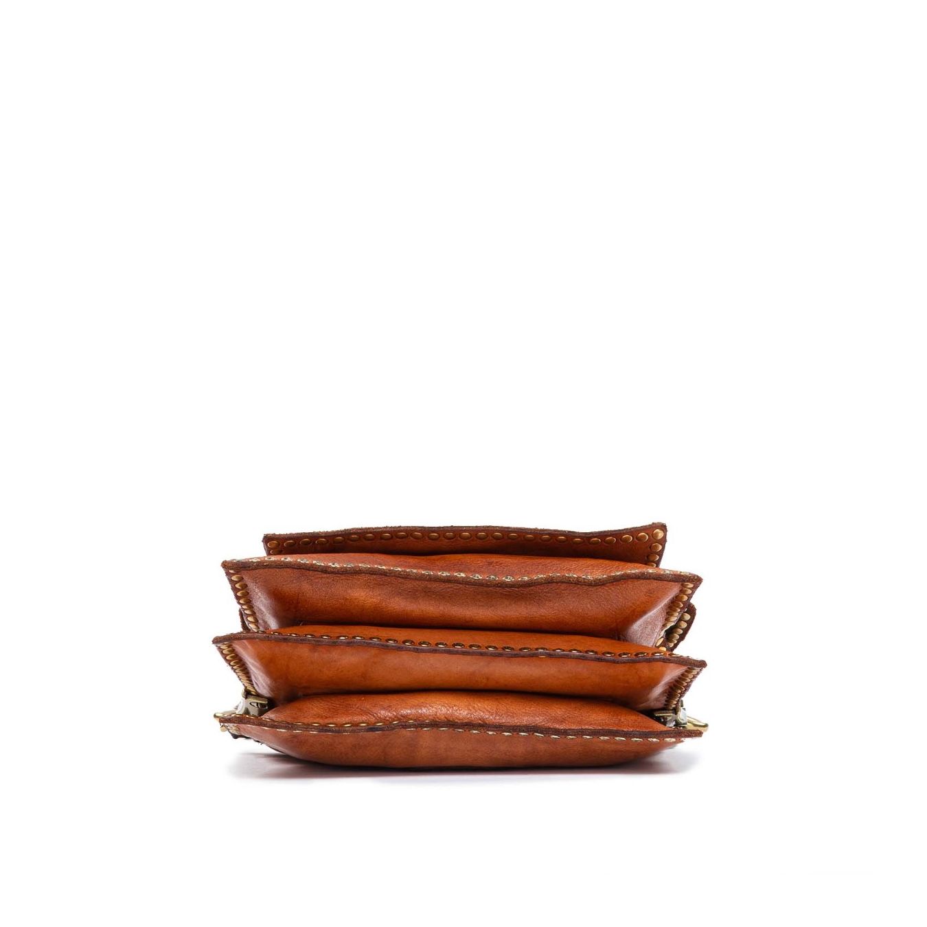 borsa soffietto agnese campomaggi in pelle cognac