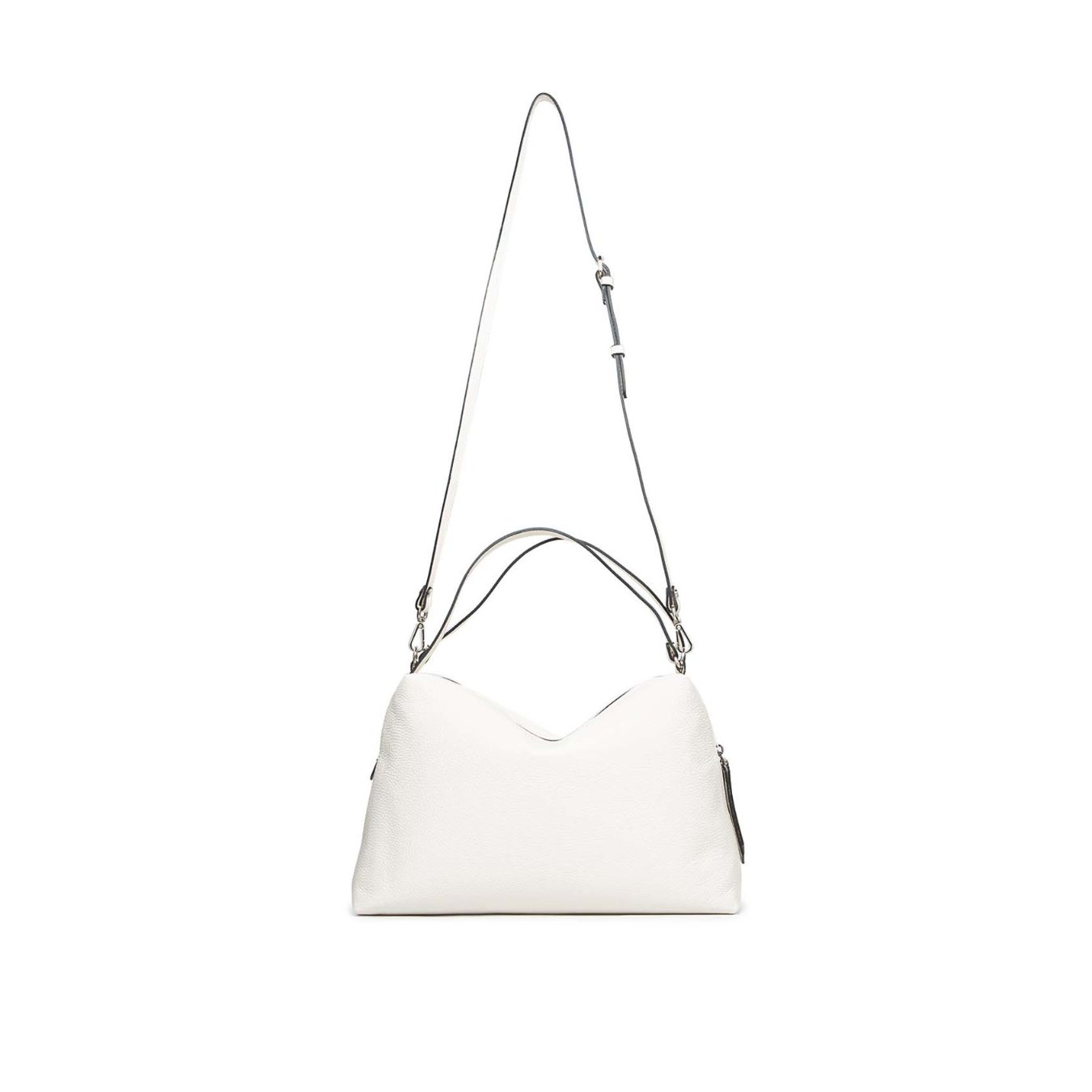 borsa in pelle bianca tracolla