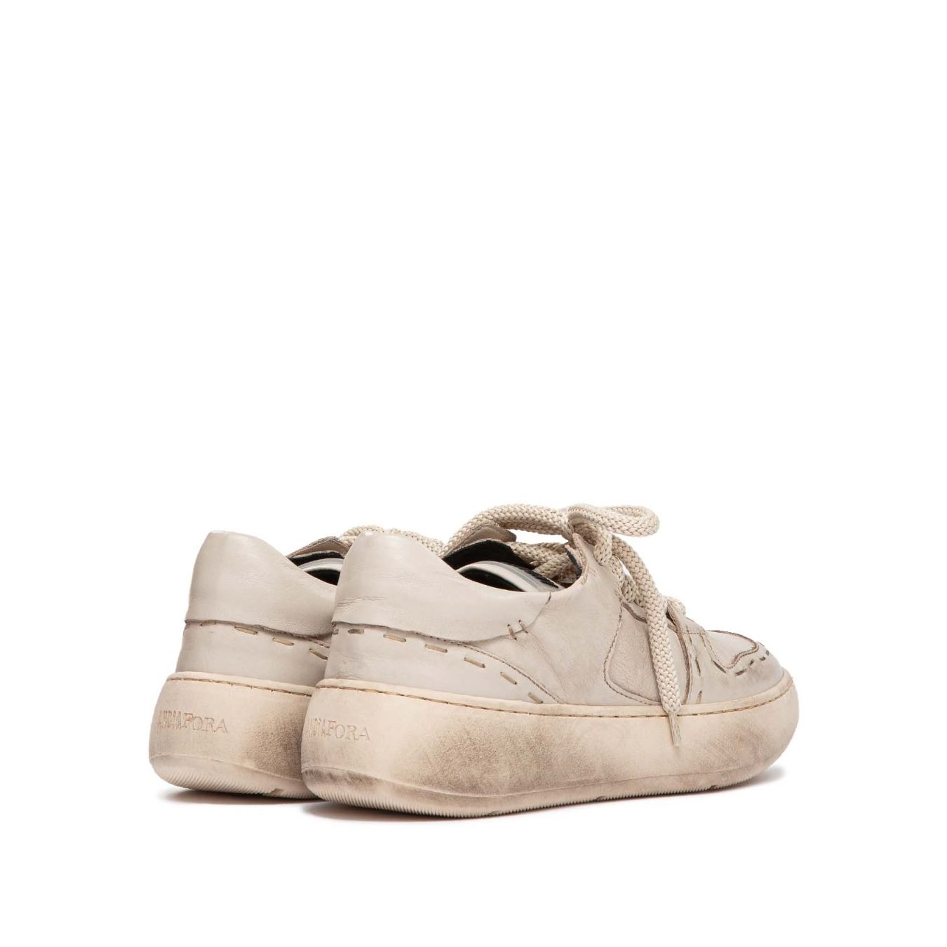 sneakers in pelle crema