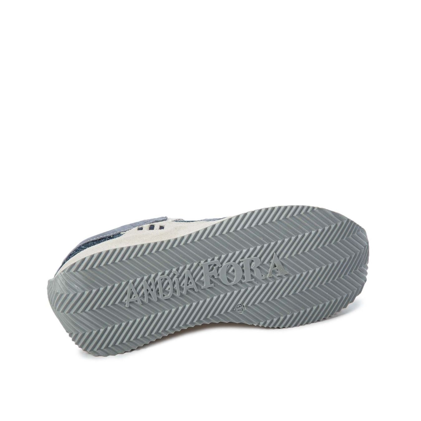 sneakers HOTY FLOWERS in camoscio blu suola