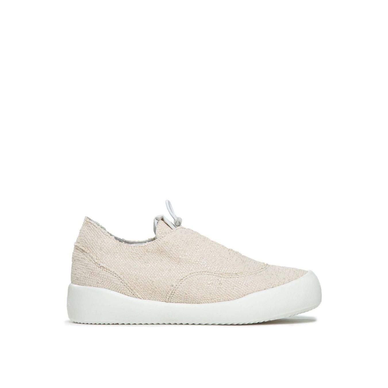 andia fora sneakers slipon coulisse tessuto laminato beige nina