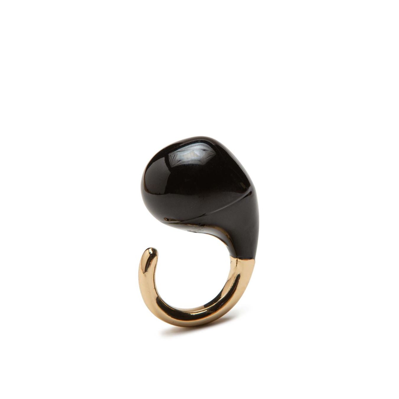 anello in ottone e pietra nera 
