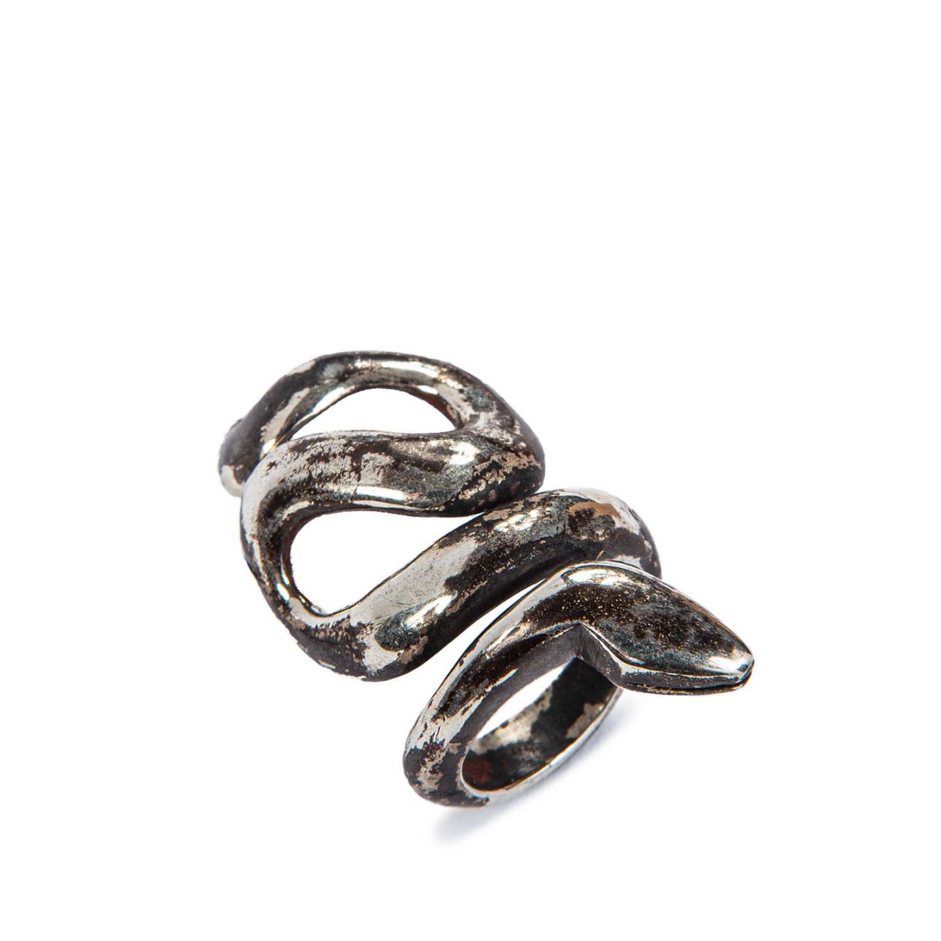 anello uma serpente in argento