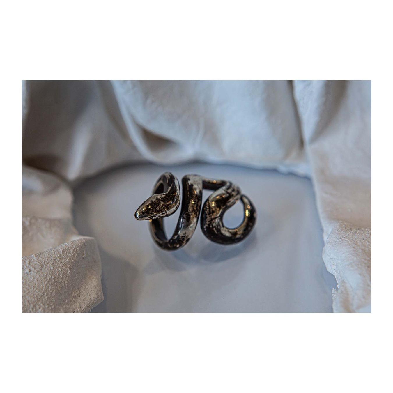 anello uma serpente in argento