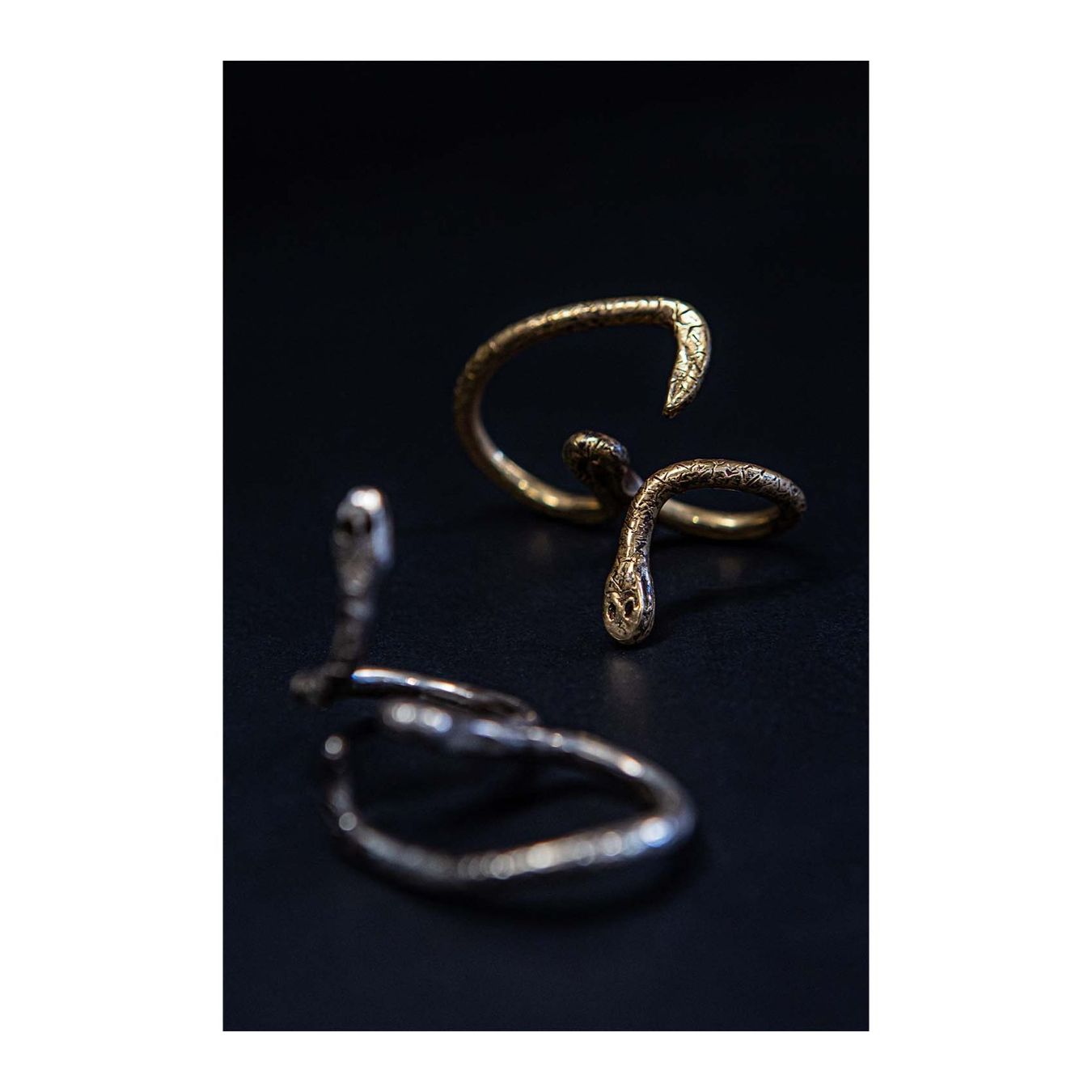 anello serpente in bronzo