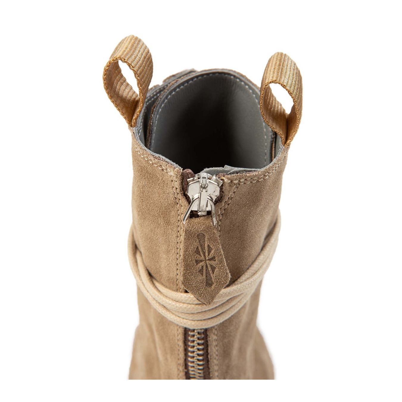 anfibi SCORPIO in camoscio camel zip dietro