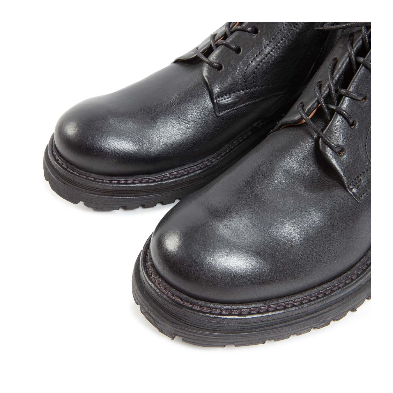 as98 anfibi STATIC in pelle nera davanti