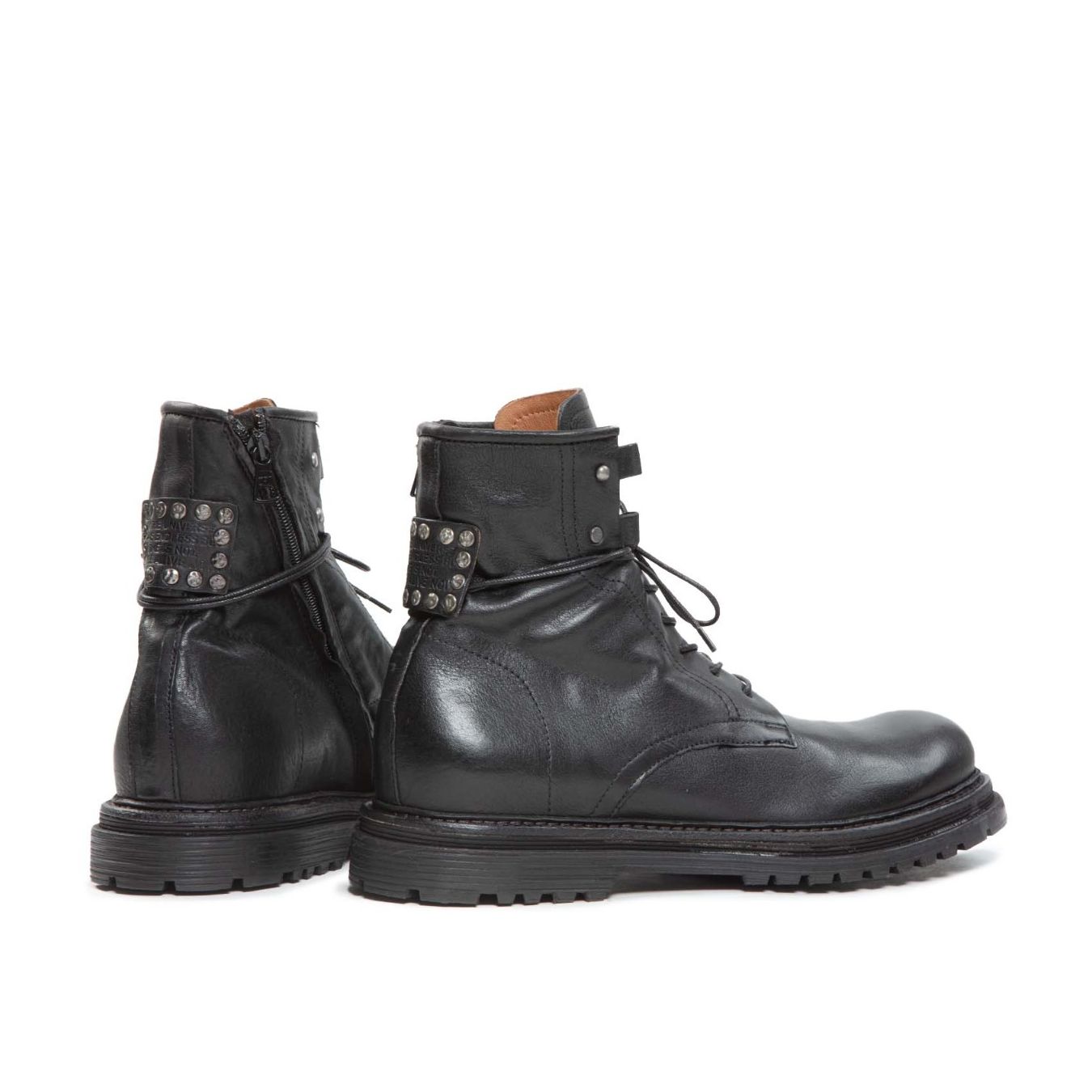 as98 anfibi STATIC in pelle nera dietro