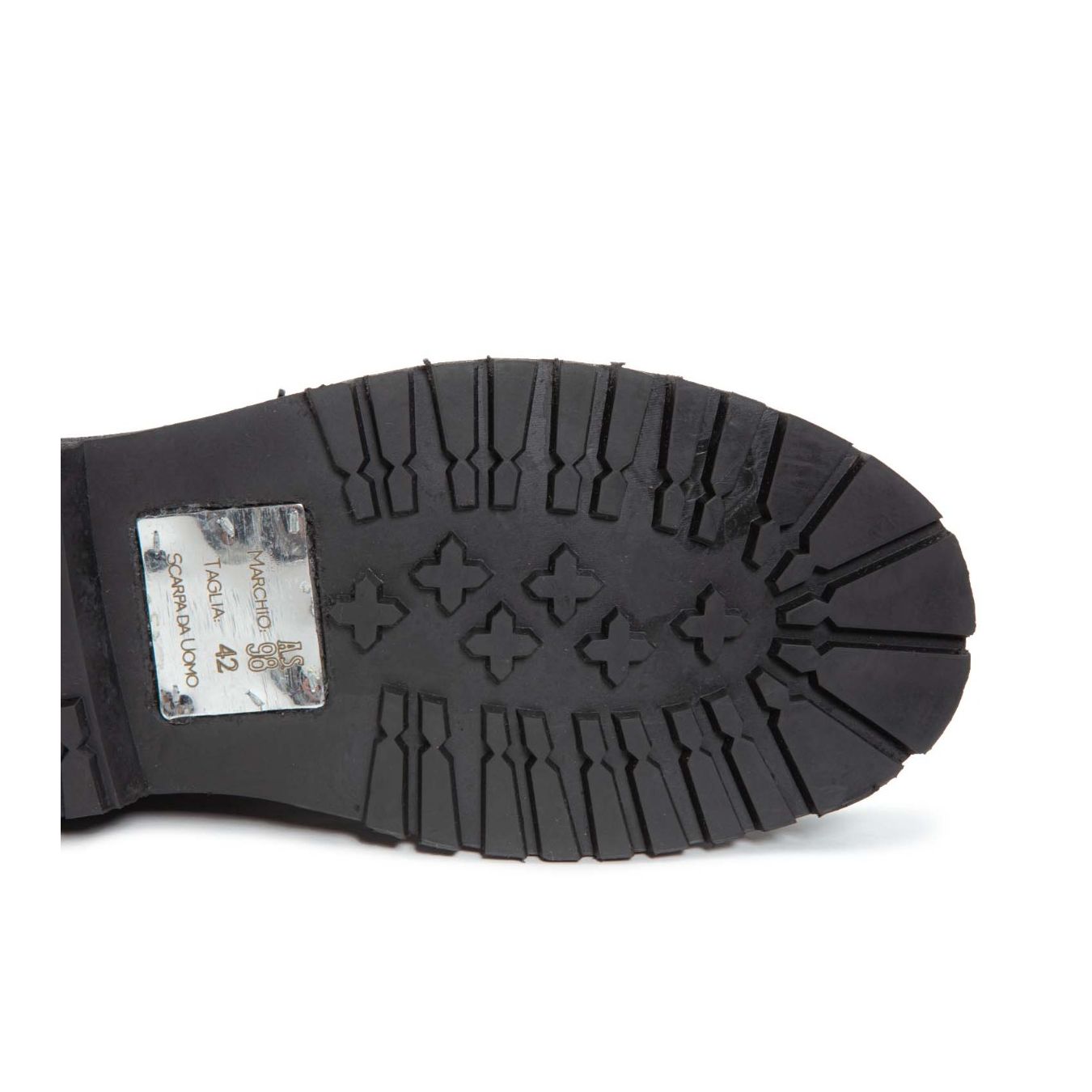 as98 anfibi STATIC in pelle nera suola