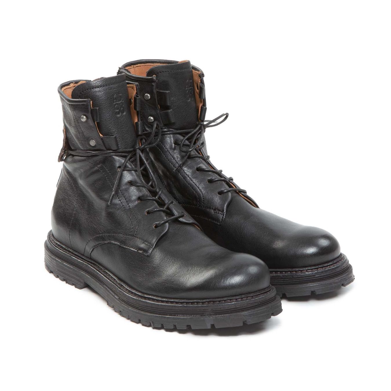 as98 anfibi STATIC in pelle nera  uomo