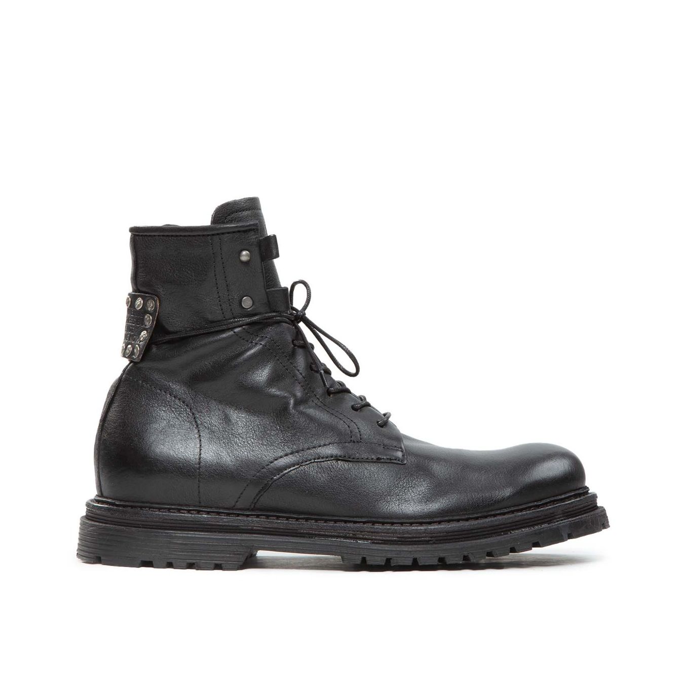 as98 anfibi STATIC in pelle nera 
