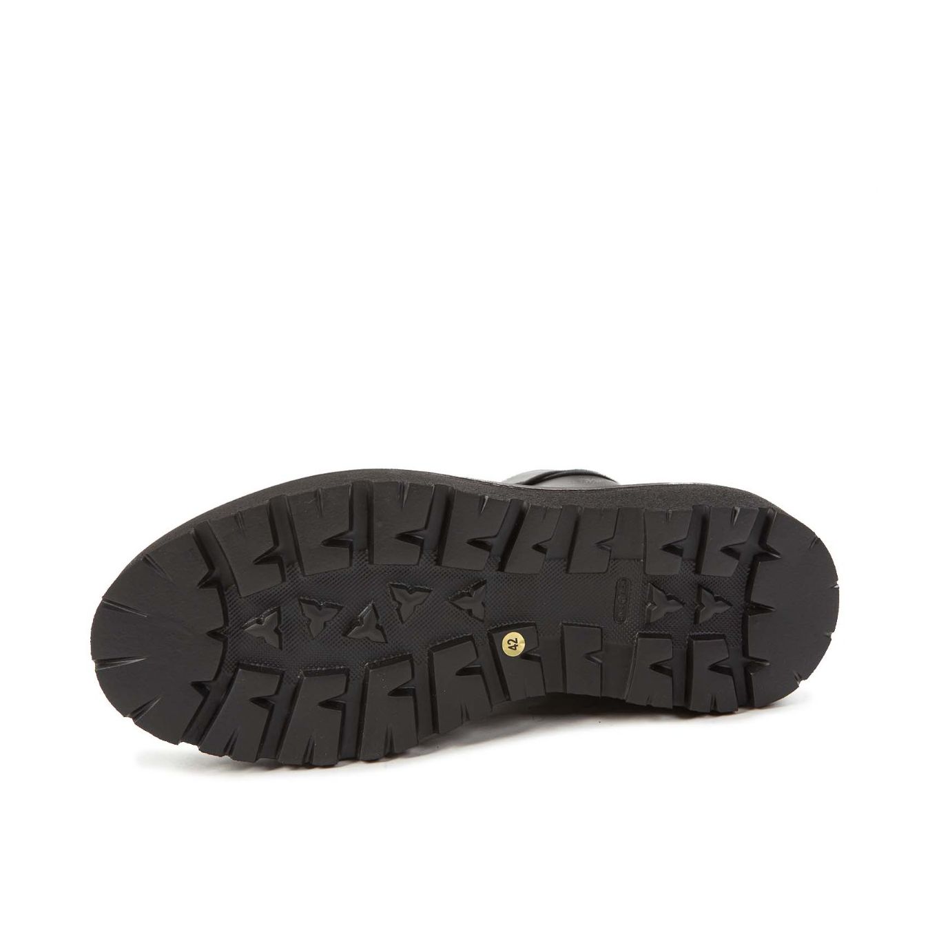 anfibio alto fondo vibram in pelle nera suola