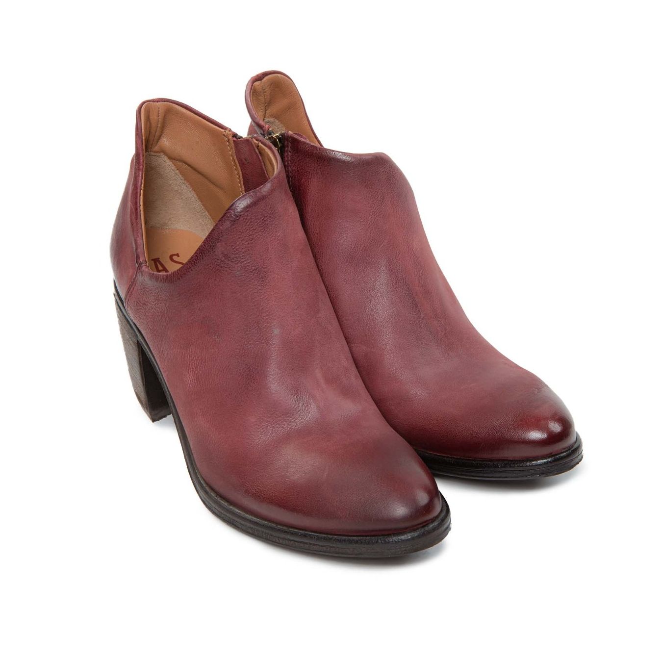 as98 accollato RITHM in pelle rosso madera 
