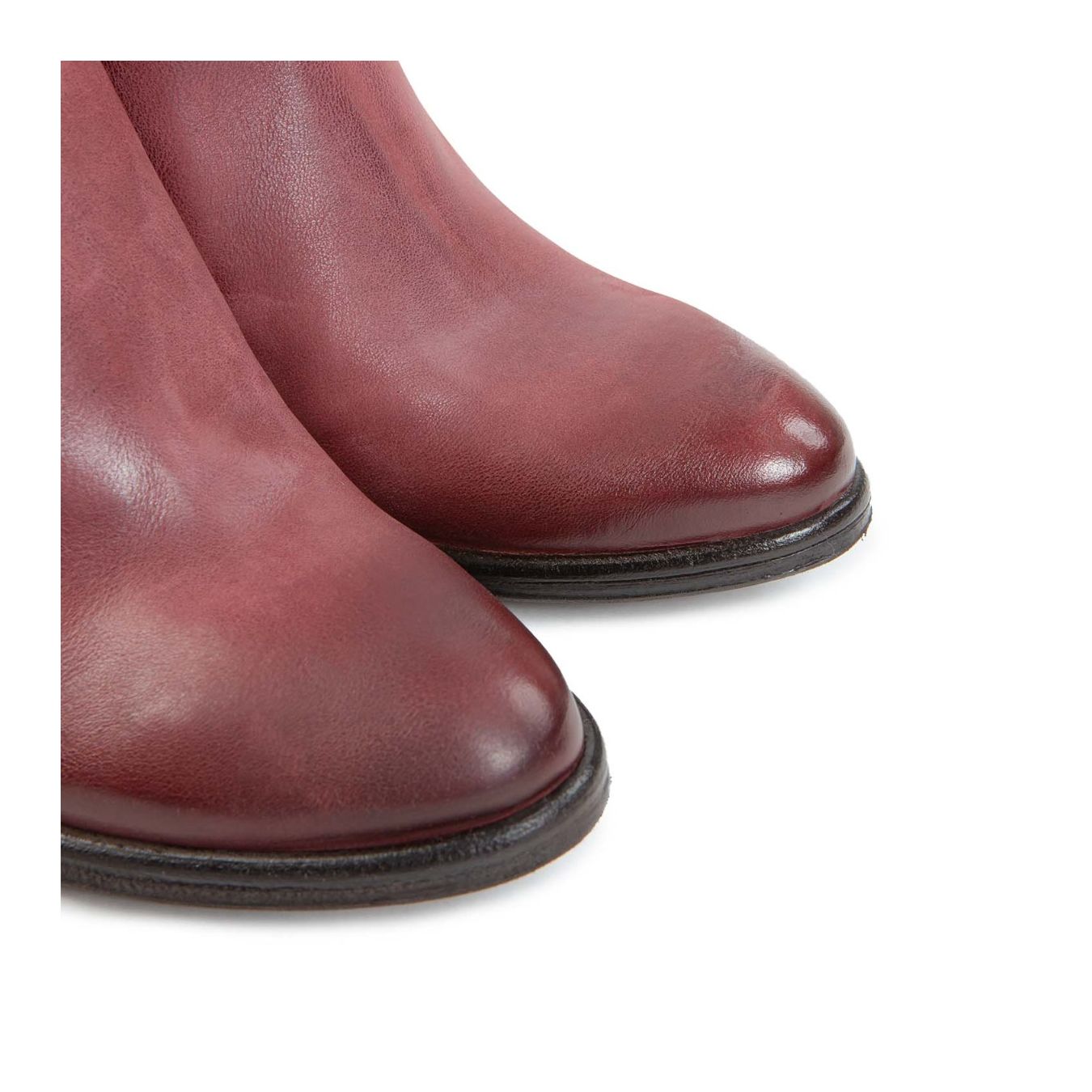 as98 accollato RITHM in pelle rosso madera punta