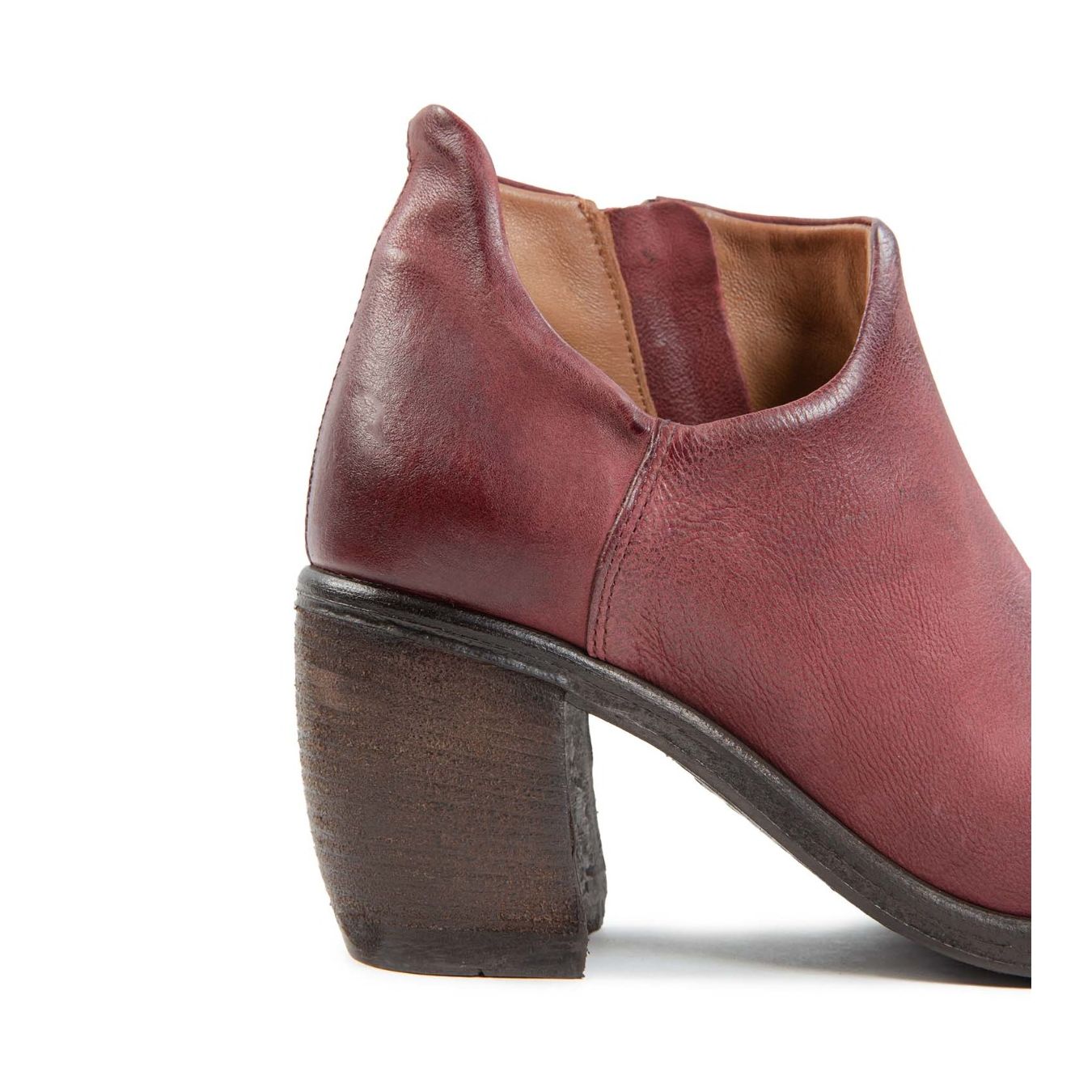 as98 accollato RITHM in pelle rosso madera tacco