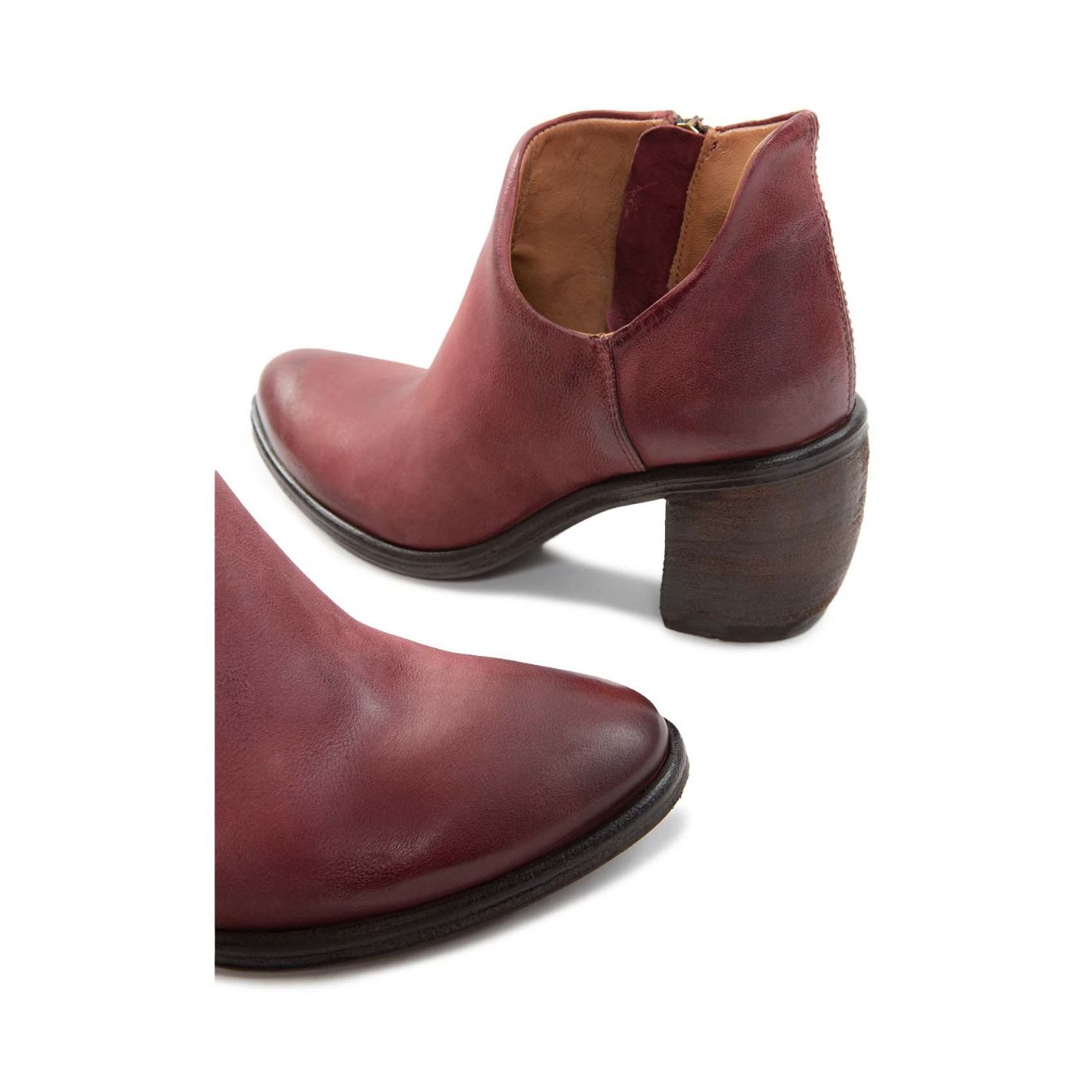 as98 accollato RITHM in pelle rosso madera lato